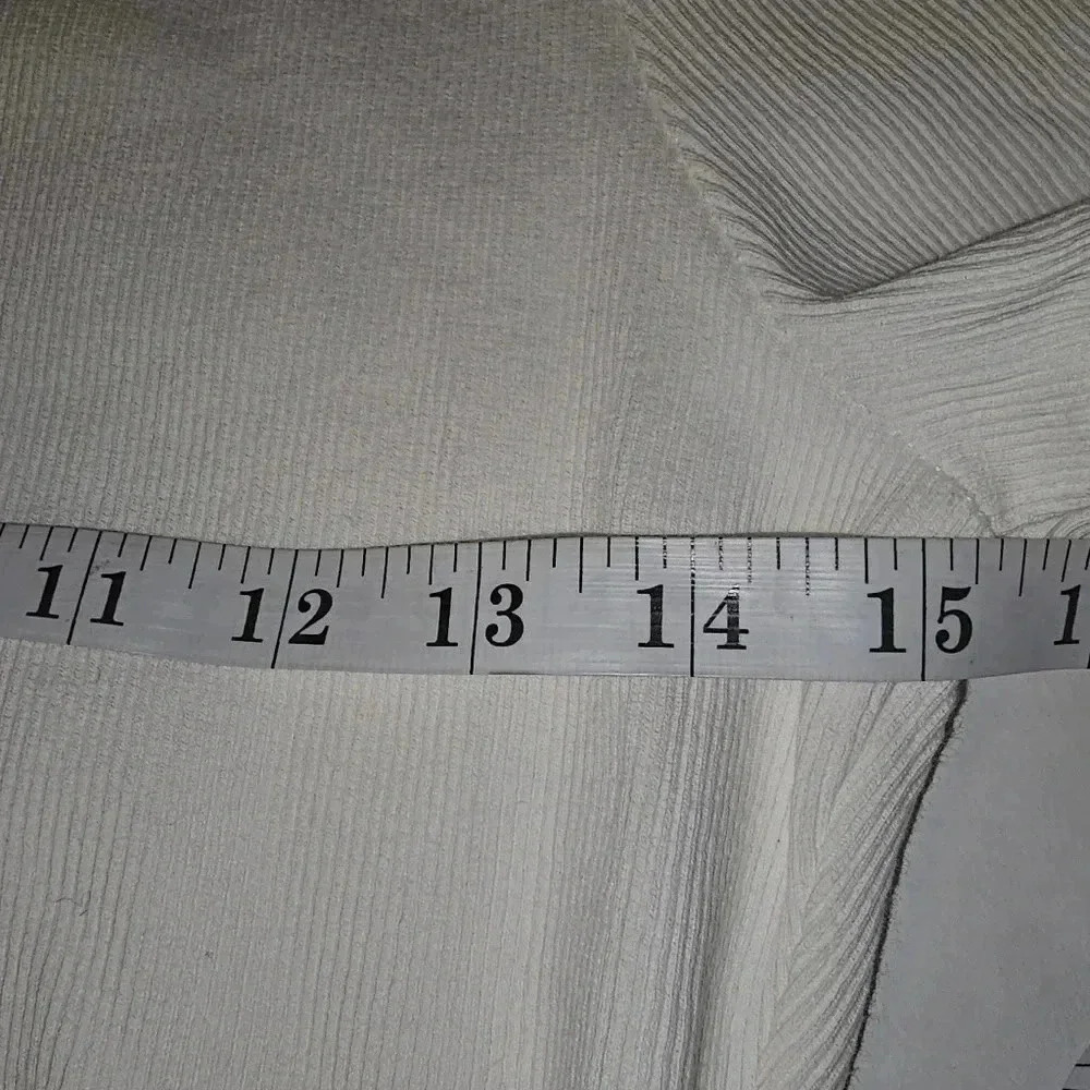 American Threads Rib Cut White Dress SZ M - Picture 10 of 12